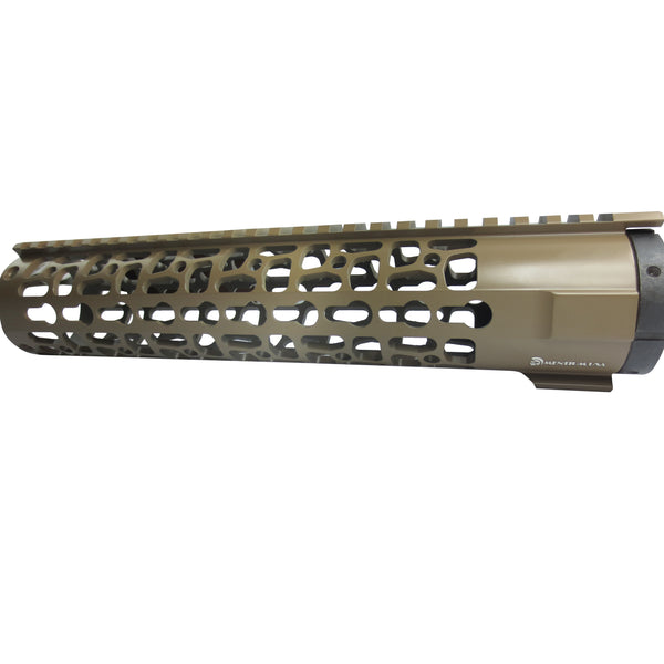 10" Cerakote Coating Flat Dark Earth - Phantom Keymod Free Float Handguard - Steel Nut