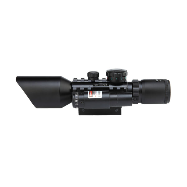Scope-Laser 2 in 1 Combo, 3-10 x 42 Compact Scope Red Laser
