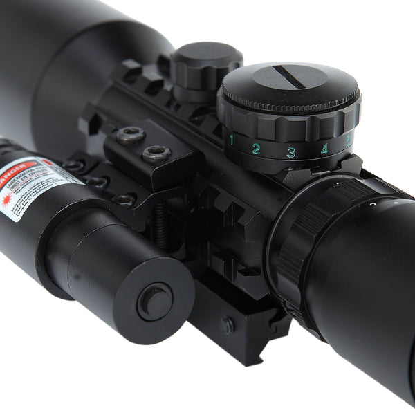 Scope-Laser 2 in 1 Combo, 3-10 x 42 Compact Scope Red Laser