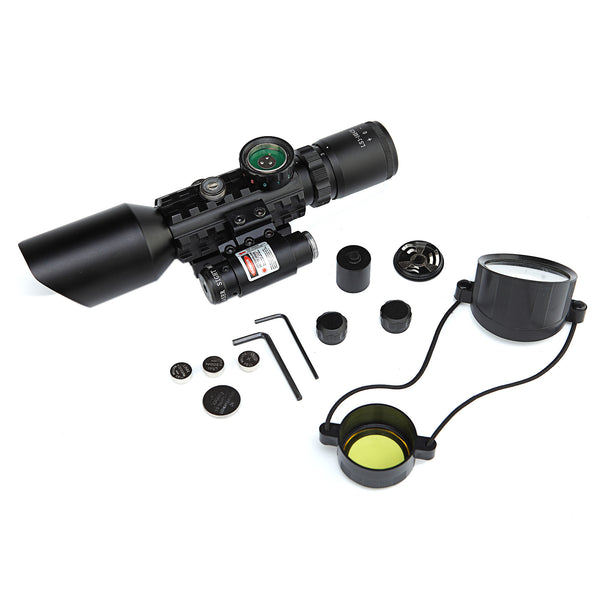 Scope-Laser 2 in 1 Combo, 3-10 x 42 Compact Scope Red Laser