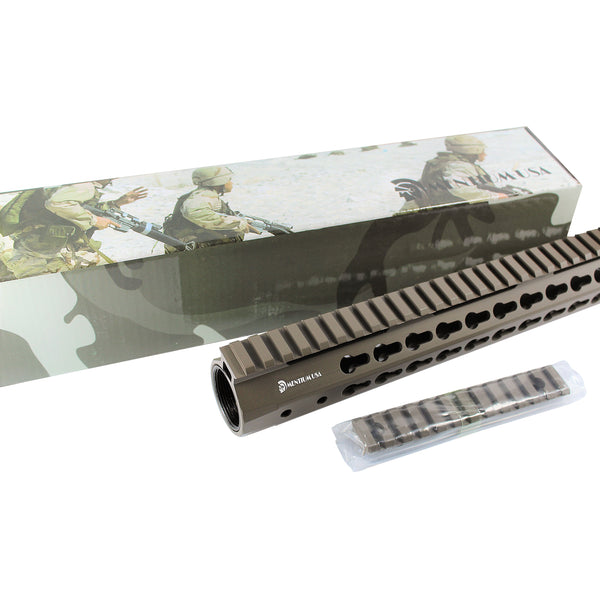 15" Cerakote Elite Flat Dark Earth Coating - Slim Keymod Free Float Handguard - Steel Nut