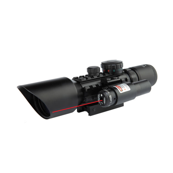 Scope-Laser 2 in 1 Combo, 3-10 x 42 Compact Scope Red Laser