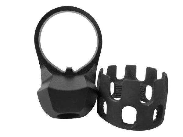 AR Enhanced Castle Nut & Extended End Plate - CastleNut-Black