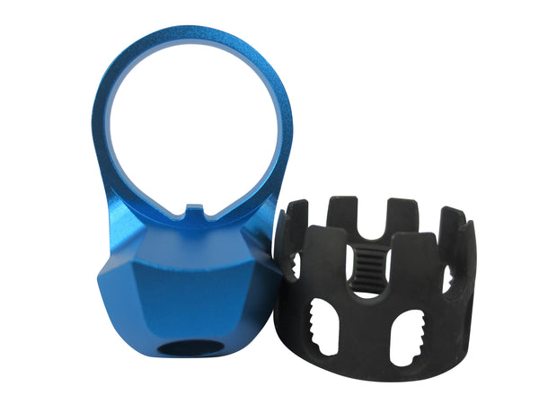 AR Enhanced Castle Nut & Extended End Plate - CastleNut-Blue