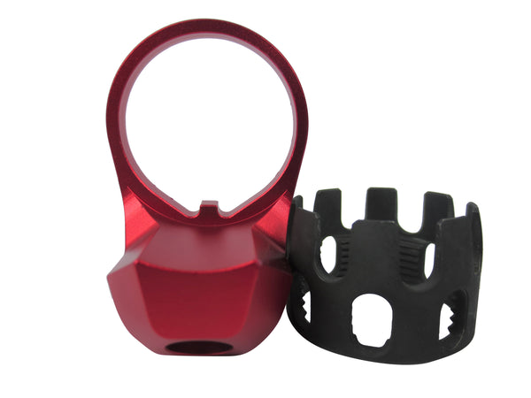 AR Enhanced Castle Nut & Extended End Plate - CastleNut-Red